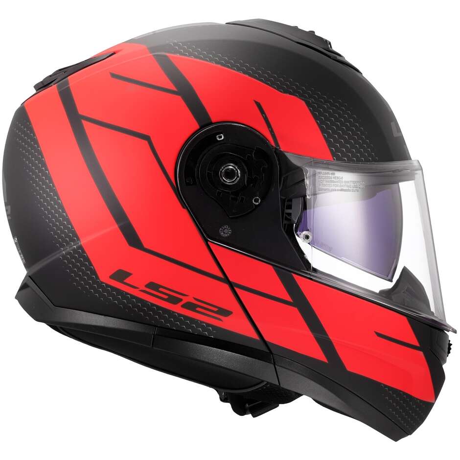 Modular Motorcycle Helmet P/J LS2 FF908 STROBE II CODE Black Red