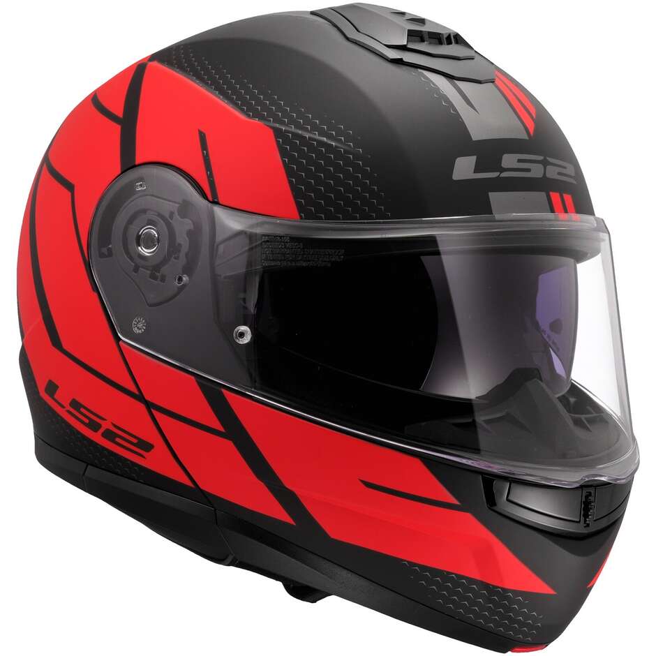 Modular Motorcycle Helmet P/J LS2 FF908 STROBE II CODE Black Red