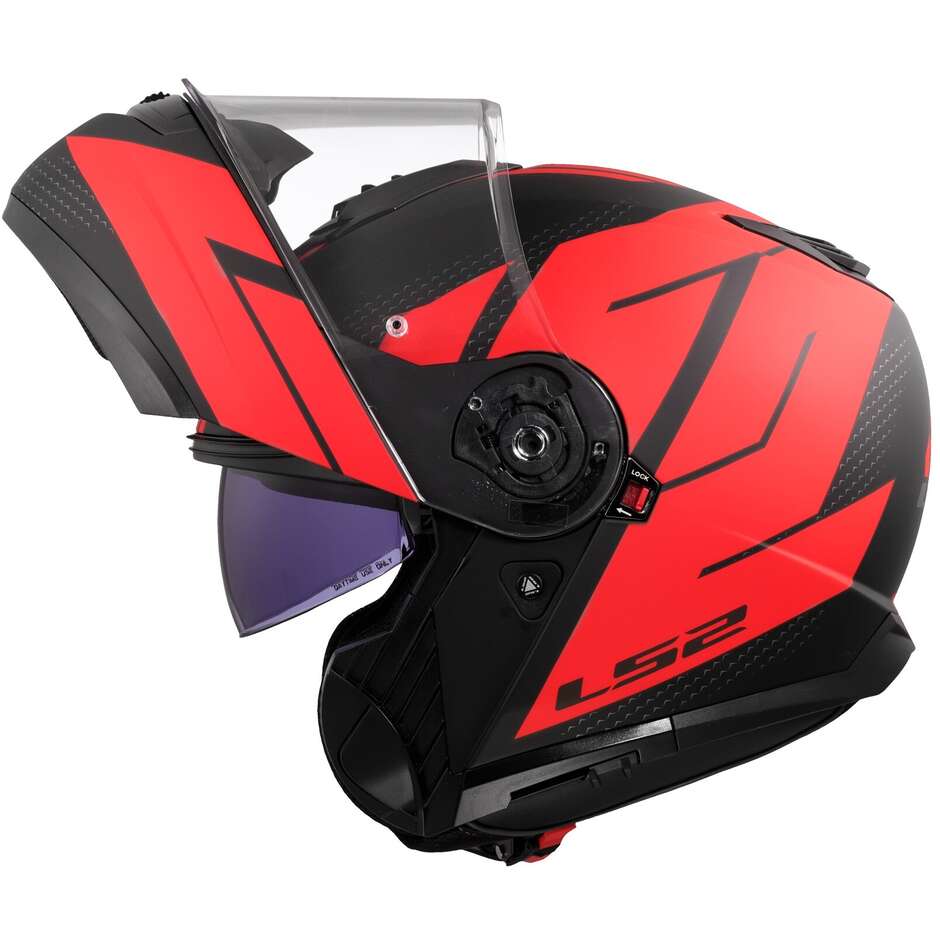 Modular Motorcycle Helmet P/J LS2 FF908 STROBE II CODE Black Red