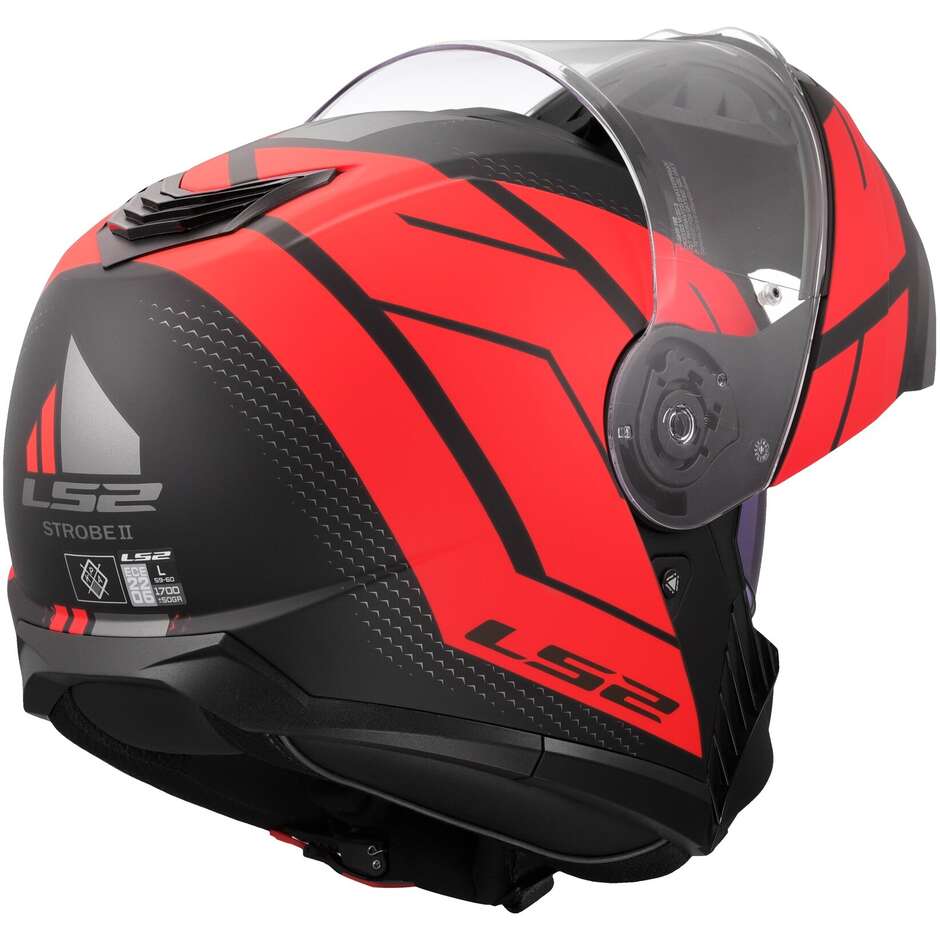 Modular Motorcycle Helmet P/J LS2 FF908 STROBE II CODE Black Red