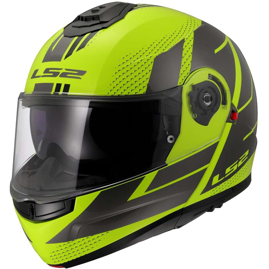 Modular Motorcycle Helmet P/J LS2 FF908 STROBE II CODE Yellow Fluo Grey