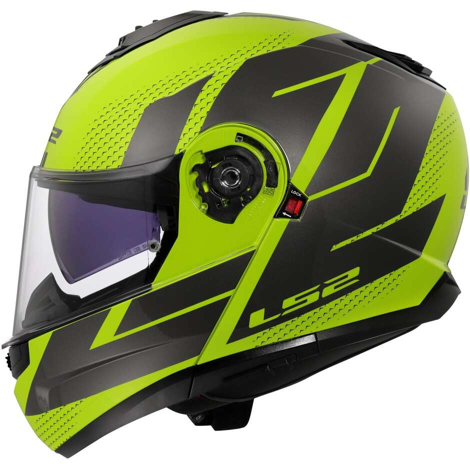 Modular Motorcycle Helmet P/J LS2 FF908 STROBE II CODE Yellow Fluo Grey