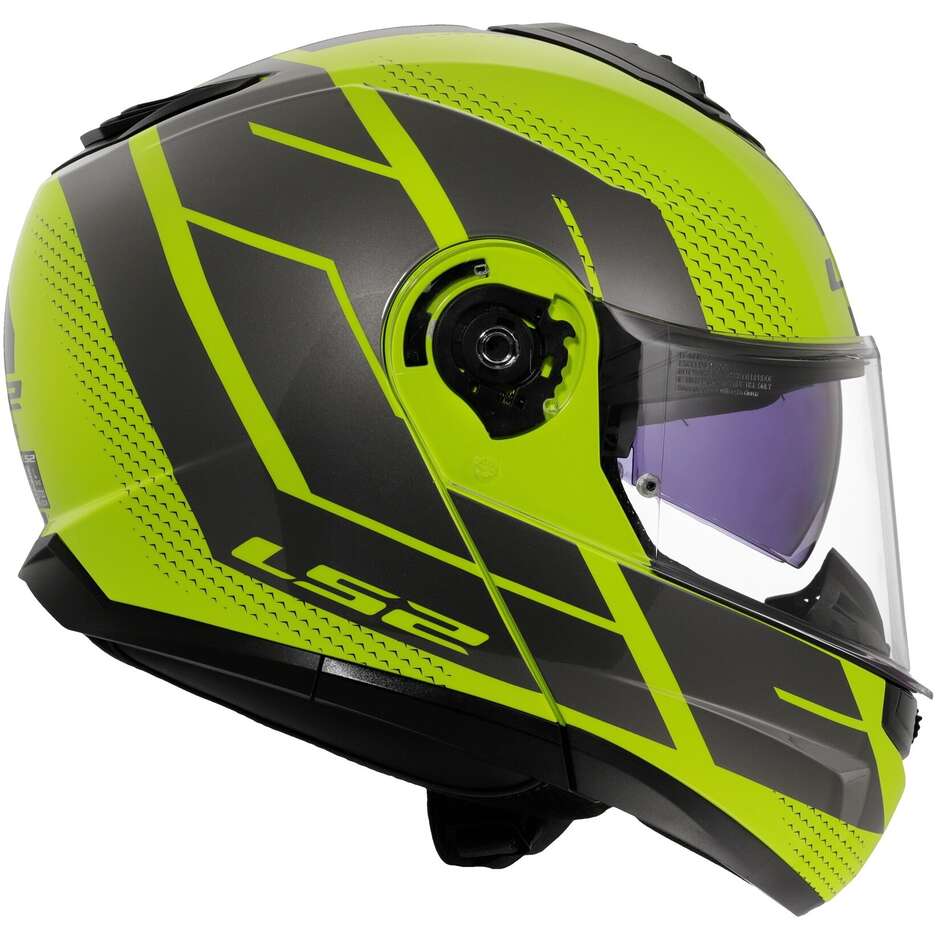 Modular Motorcycle Helmet P/J LS2 FF908 STROBE II CODE Yellow Fluo Grey