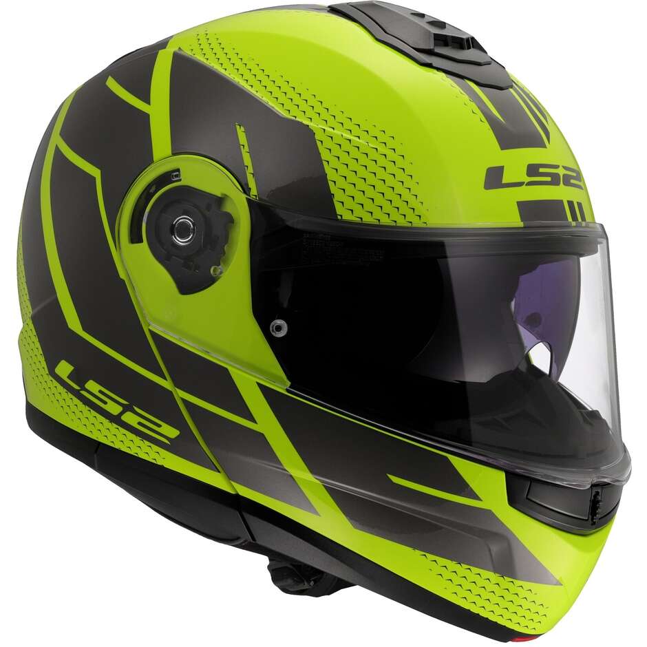 Modular Motorcycle Helmet P/J LS2 FF908 STROBE II CODE Yellow Fluo Grey