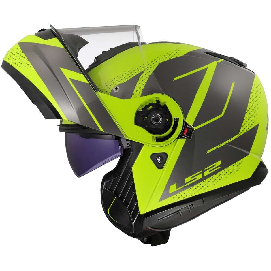 Modular Motorcycle Helmet P/J LS2 FF908 STROBE II CODE Yellow Fluo Grey