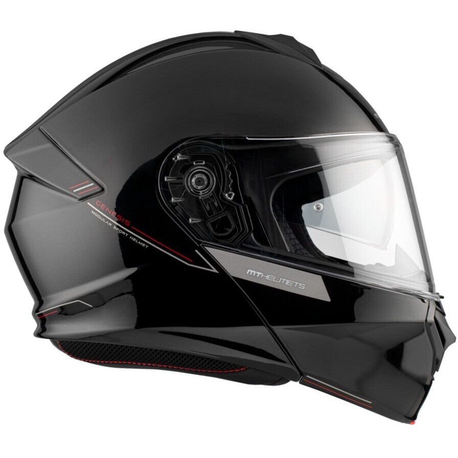 Modular Motorcycle Helmet P/J Mt Helmet GENESIS SV S Solid A1 Glossy Black