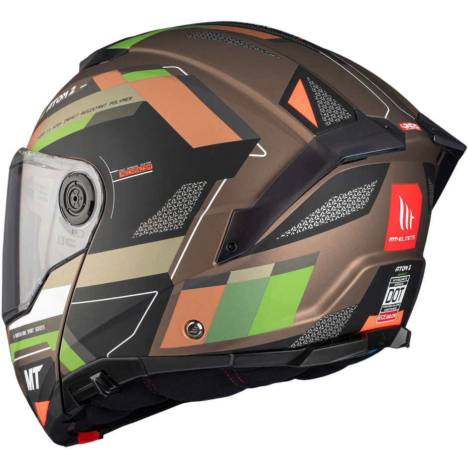 Modular Motorcycle Helmet P/J Mt Helmets ATOM 2 SV BAST A6 Matt