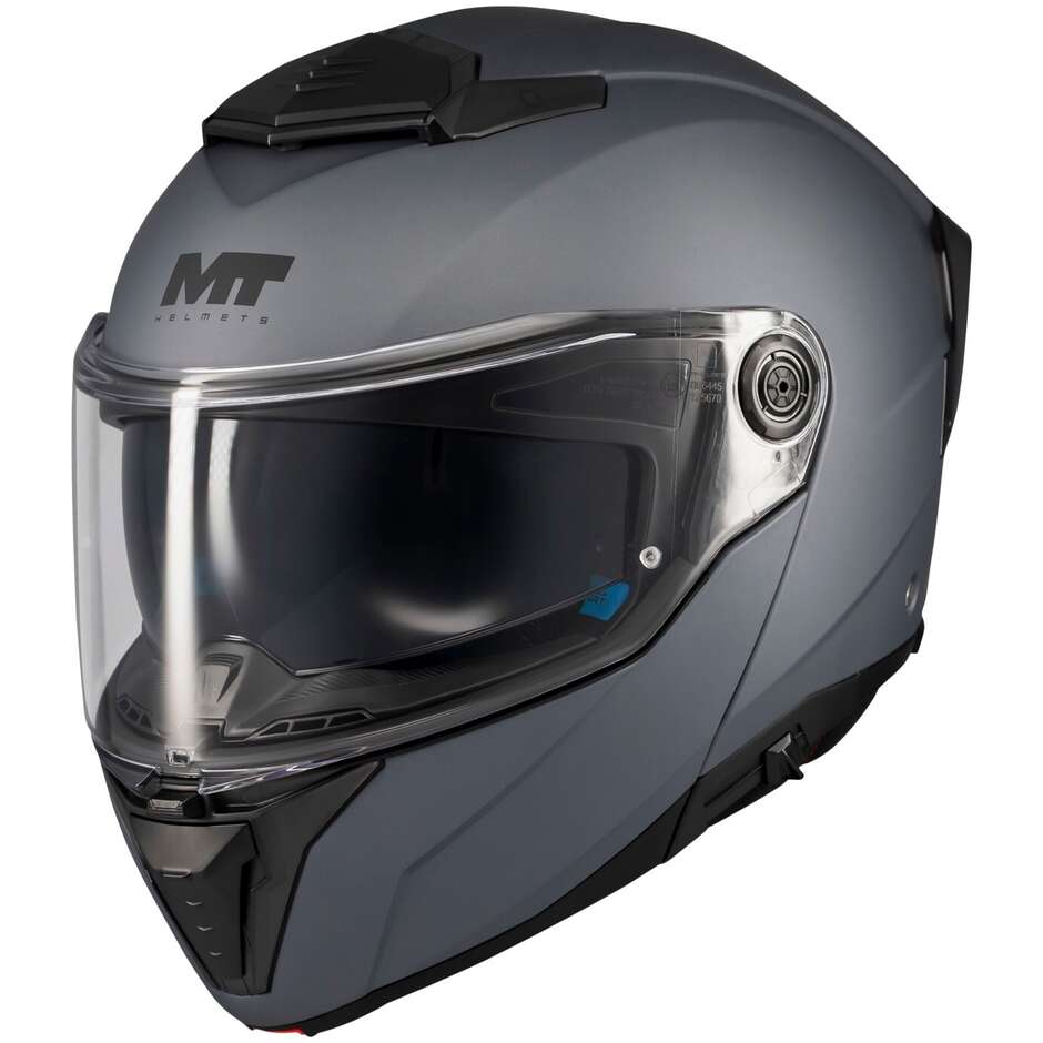 Modular Motorcycle Helmet P/J Mt Helmets ATOM 2 SV PURE A2 Matt Gray