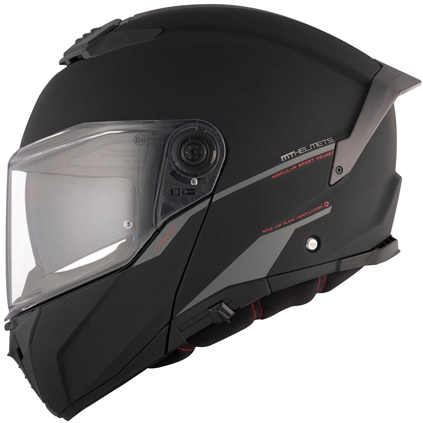 Modular Motorcycle Helmet P/J Mt Helmets ATOM 2 SV SOLID A1 Matt Black ...
