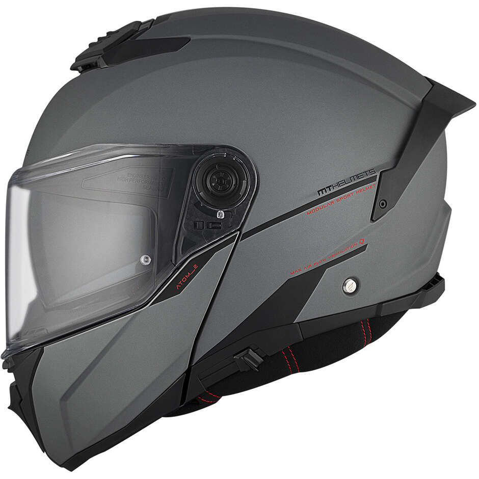 Modular Motorcycle Helmet P/J Mt Helmets ATOM 2 SV SOLID A2 Matt Titanium