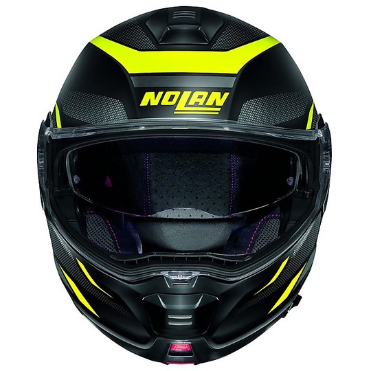 Modular Motorcycle Helmet P / J Nolan N100.5 Lumière N-Com Black 037 Matte Black Fluo Yellow