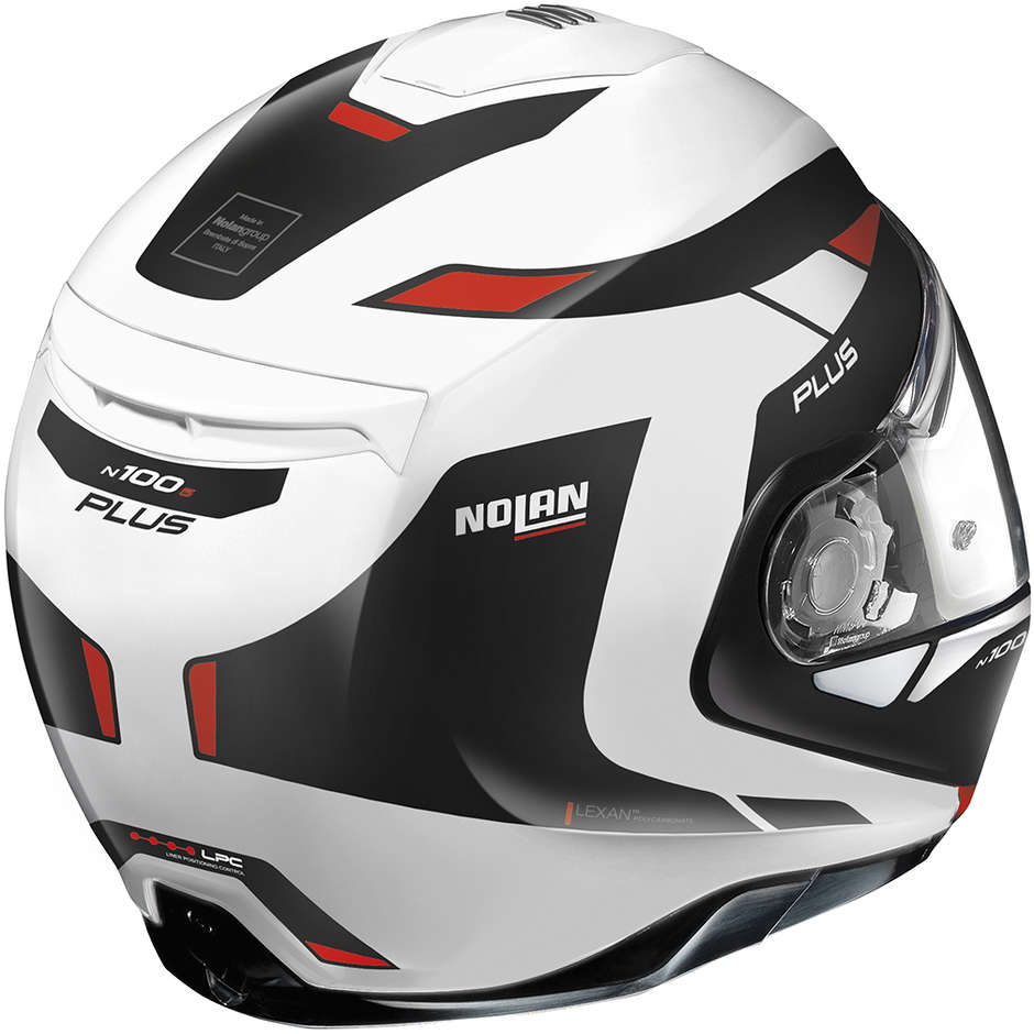 Modular Motorcycle Helmet P / J Nolan N100-5 PLUS MILESTONE N-Com 053 White Metal