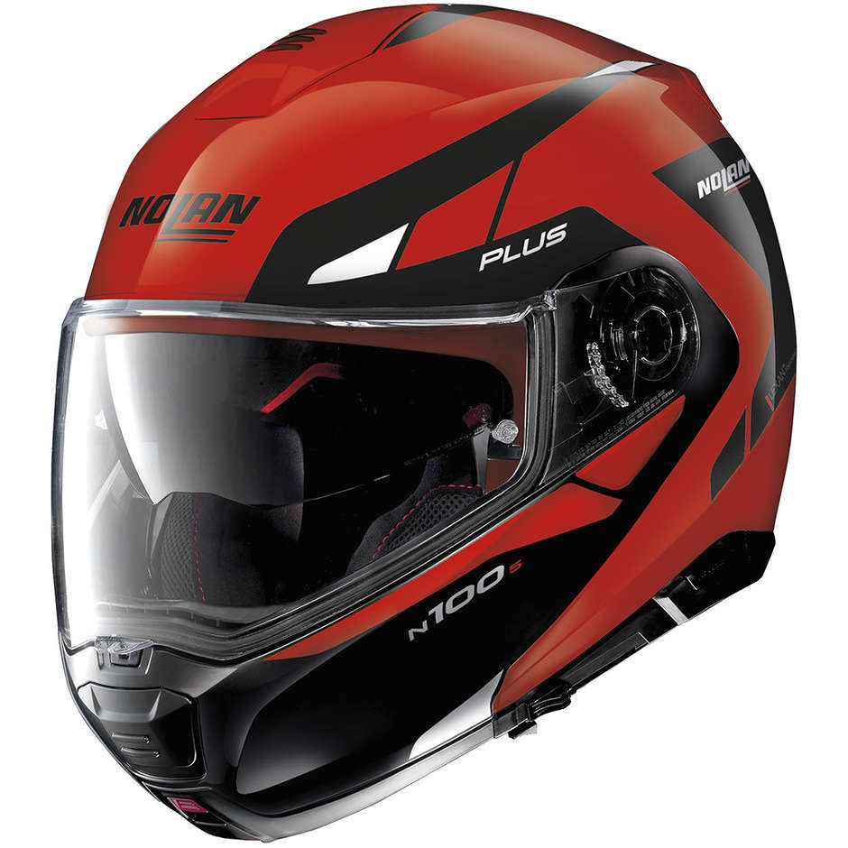 Modular Motorcycle Helmet P / J Nolan N100-5 PLUS MILESTONE N-Com 054 Rosso Corsa