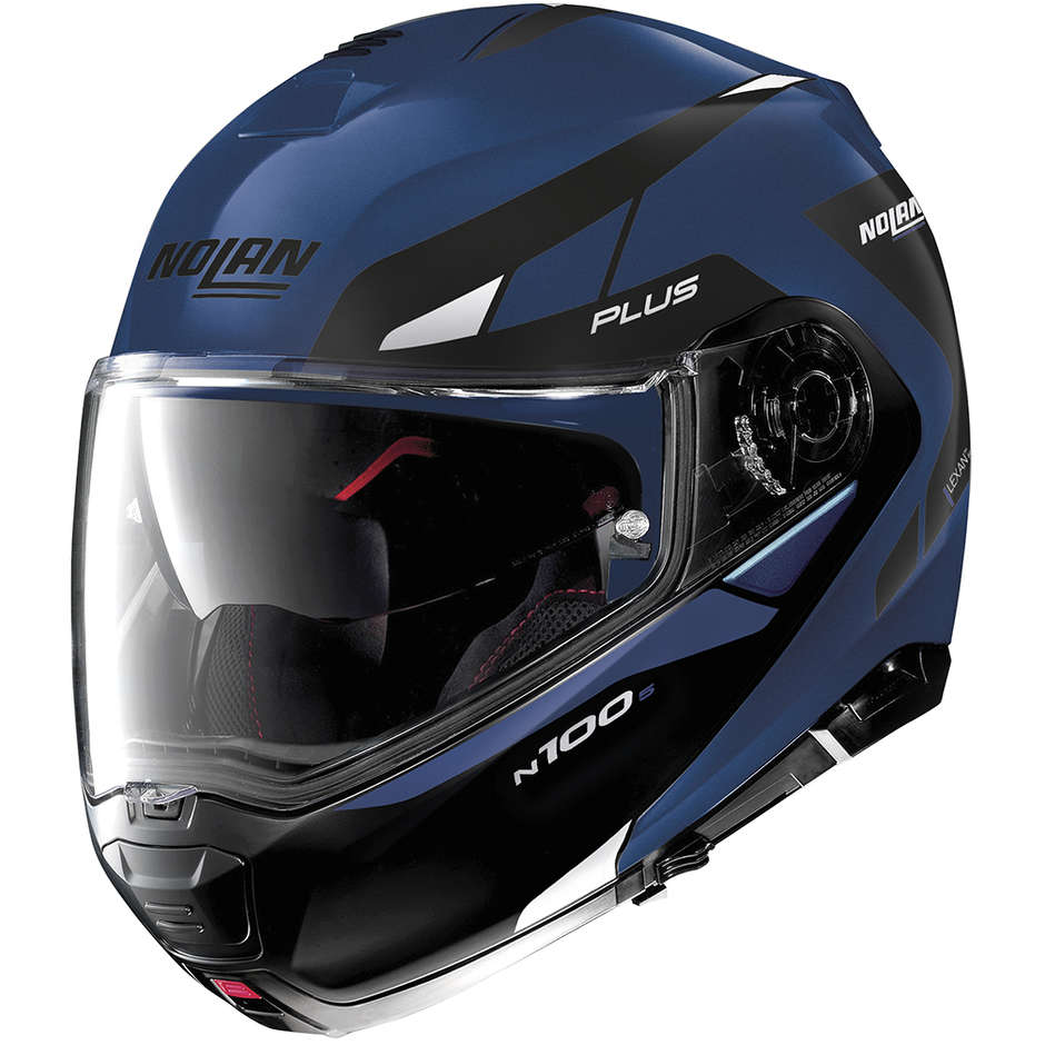 Modular Motorcycle Helmet P / J Nolan N100-5 PLUS MILESTONE N-Com 056 Cayman Matt Blue