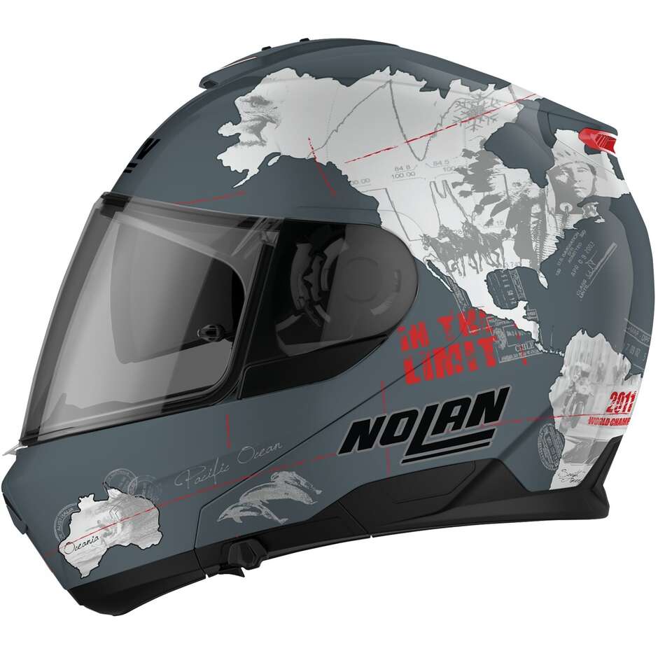 Modular Motorcycle Helmet P/J Nolan N100-6 LEGEND CHECA N-COM 030 Slate Gray