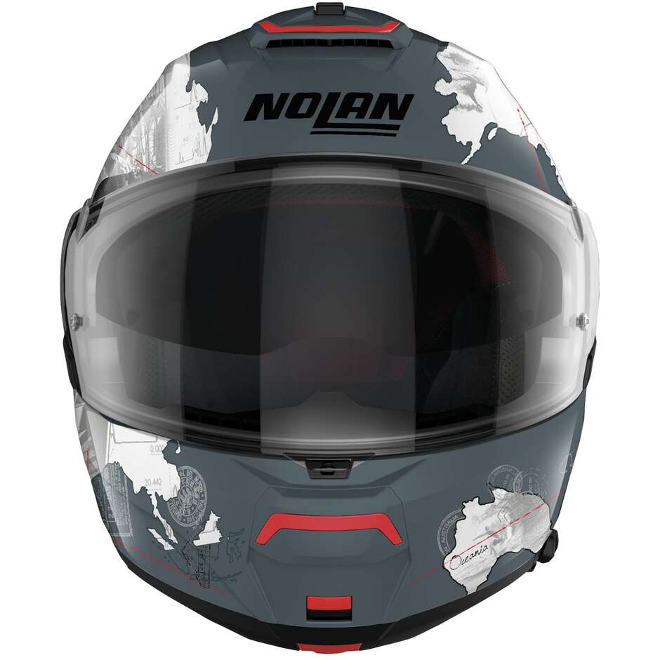 Modular Motorcycle Helmet P/J Nolan N100-6 LEGEND CHECA N-COM 030 Slate Gray