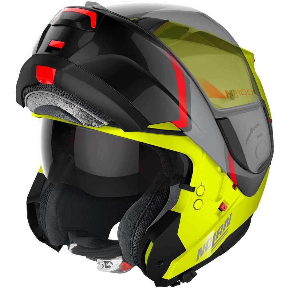 Modular Motorcycle Helmet P/J Nolan N100-6 PALOMA N-COM 027 Yellow Black