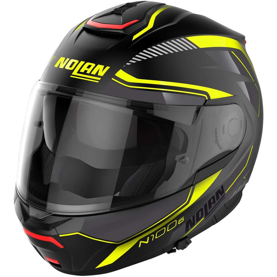 Modular Motorcycle Helmet P/J Nolan N100-6 SURVEYOR N-COM 022 Yellow White Anthracite