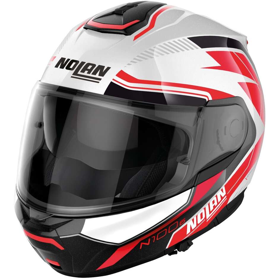 Modular Motorcycle Helmet P/J Nolan N100-6 SURVEYOR N-COM 023 Red White