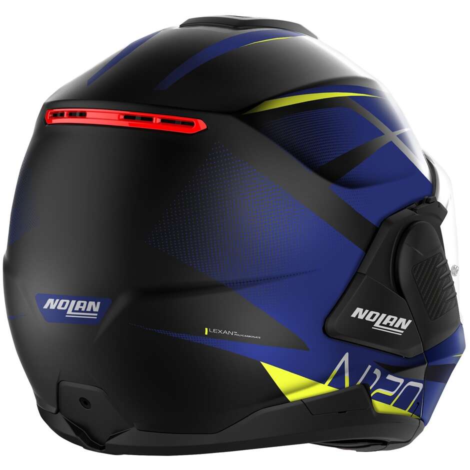 Modular Motorcycle Helmet P/J Nolan N120-1 NIGHTLIFE N-COM 028 Blue Yellow Matt