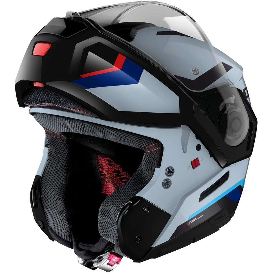 Modular Motorcycle Helmet P/J Nolan N90-3 06 LIGHTHOUSE N-COM 050 Black Light Blue