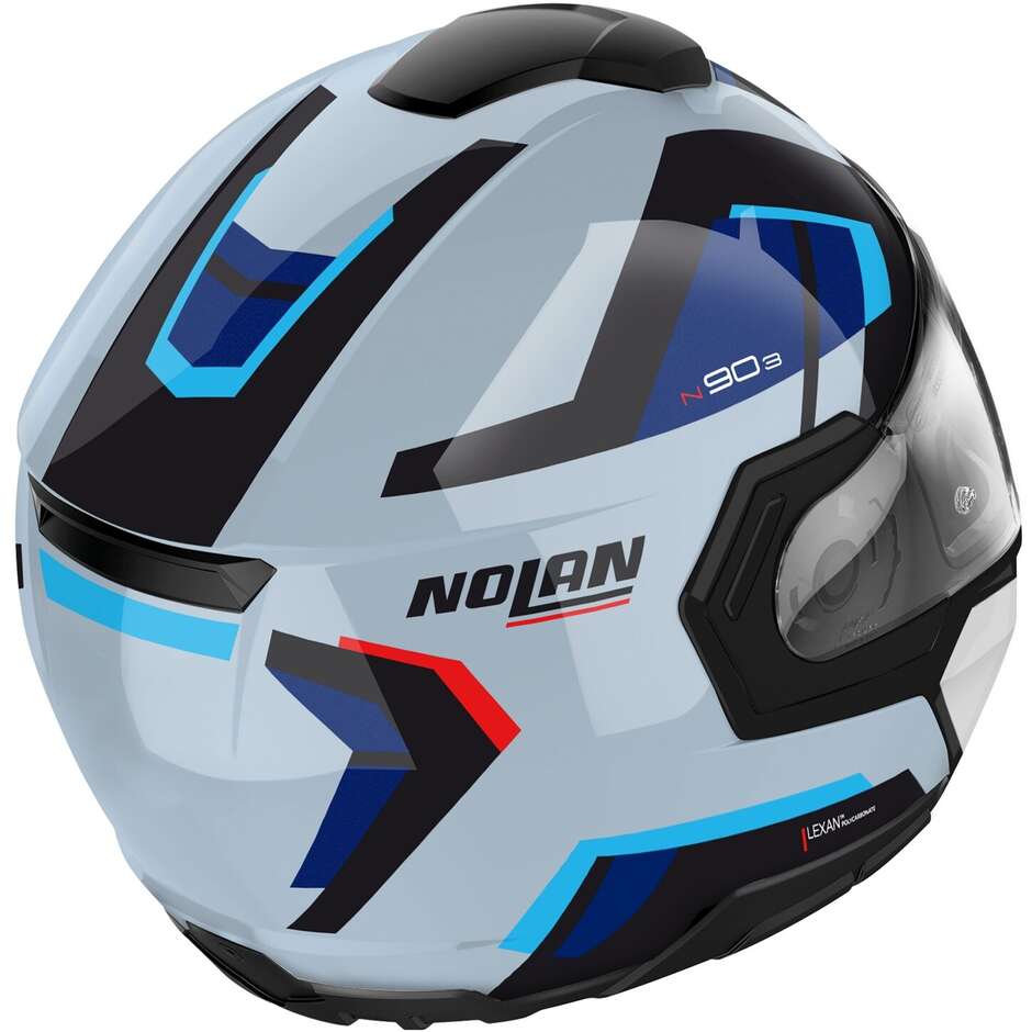 Modular Motorcycle Helmet P/J Nolan N90-3 06 LIGHTHOUSE N-COM 050 Black Light Blue