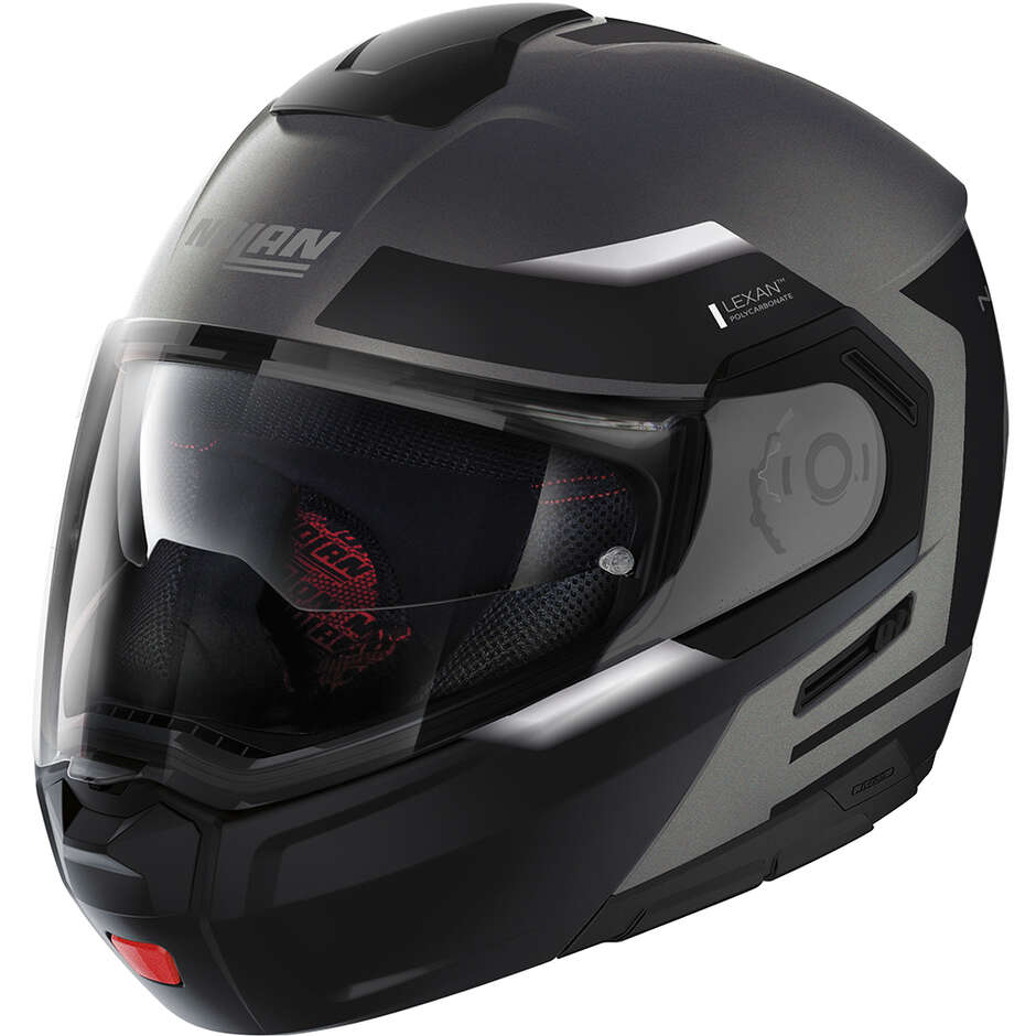 Modular Motorcycle Helmet P/J Nolan N90-3 06 REFLECTOR N-Com 034 Matt Black White