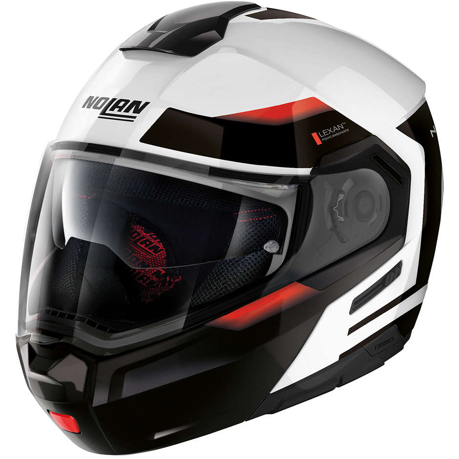 Modular Motorcycle Helmet P / J Nolan N90-3 REFLECTOR N-Com 037 White Black Red