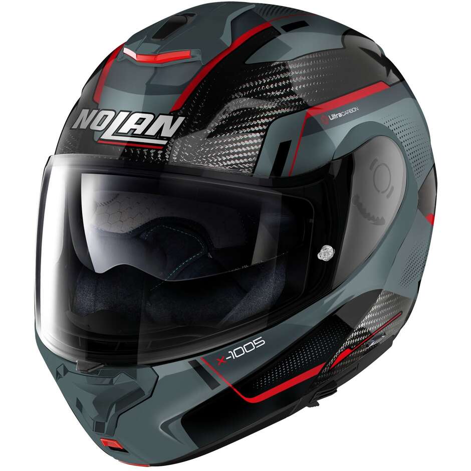 Modular Motorcycle Helmet P/J Nolan X-1005 UC UNDERCOV 044 Gray Red