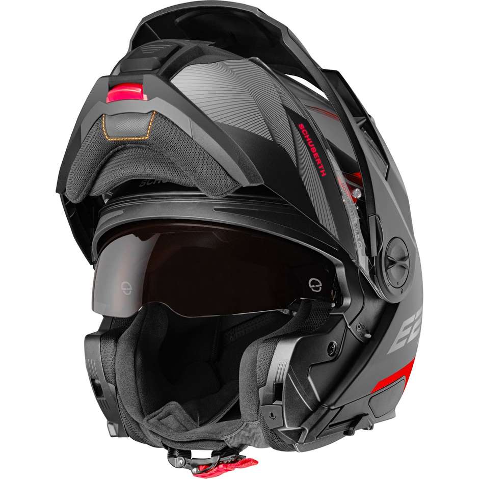 Modular Motorcycle Helmet P / J Schuberth E2 DEFENDER Red
