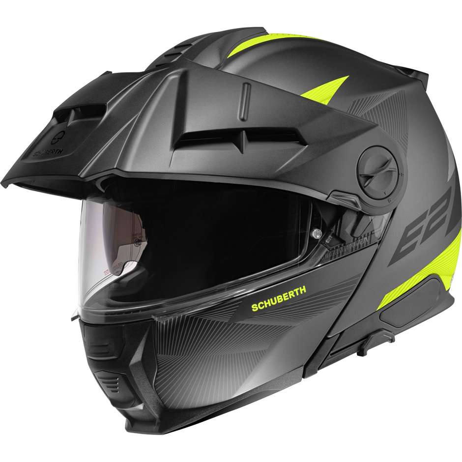 Modular Motorcycle Helmet P / J Schuberth E2 DEFENDER Yellow