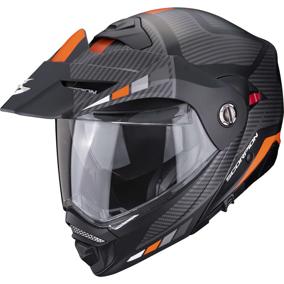 Modular Motorcycle Helmet P / J Scorpion ADX-2 CAMINO Matt Black Silver Orange
