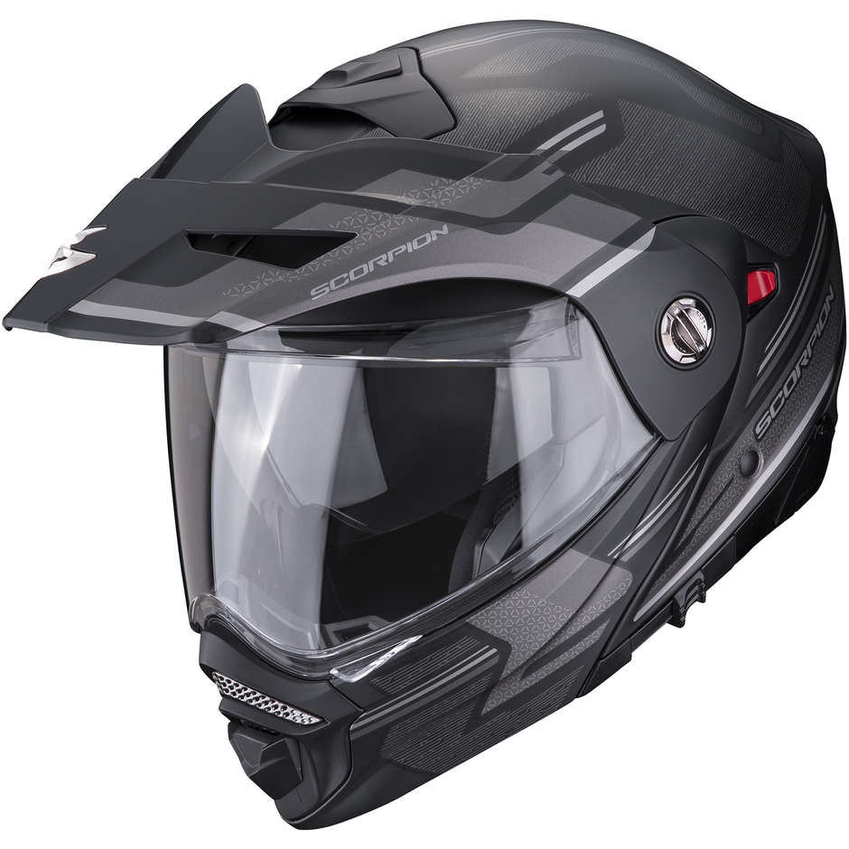 Modular Motorcycle Helmet P / J Scorpion ADX-2 CARRERA Matt Black Silver