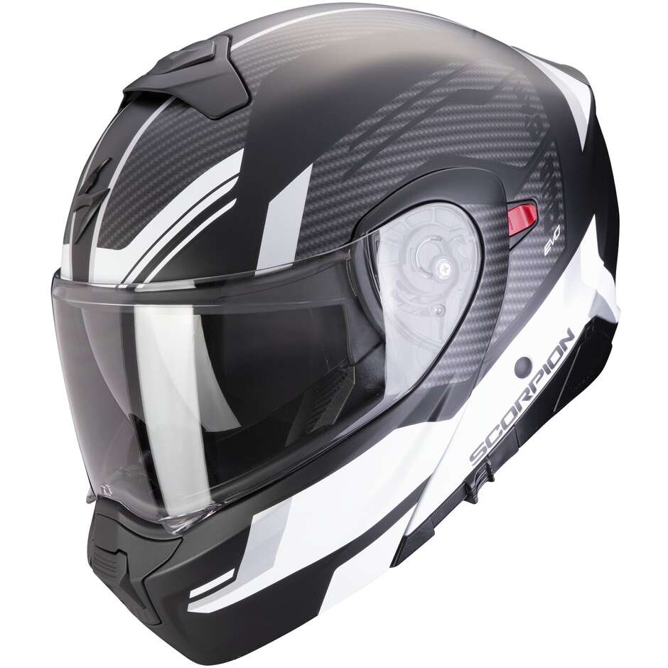 Modular Motorcycle Helmet P/J Scorpion EXO 930 EVO SIKON Matt Black Silver White