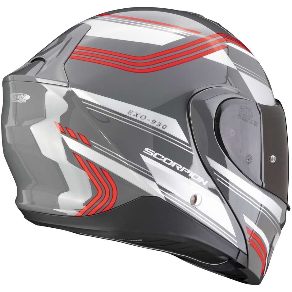 Modular Motorcycle Helmet P / J Scorpion EXO-930 MULTI Cement Gray Red
