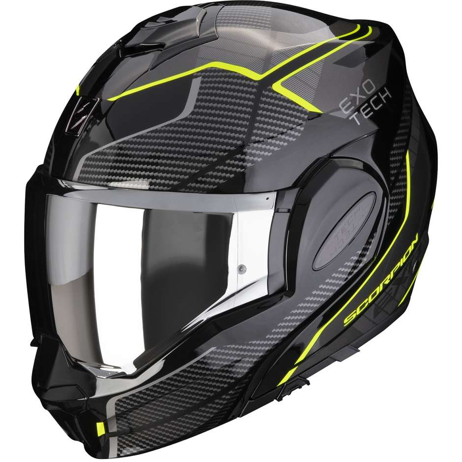 Modular Motorcycle Helmet P / J Scorpion EXO-TECH EVO ANIMO Black Neon Yellow