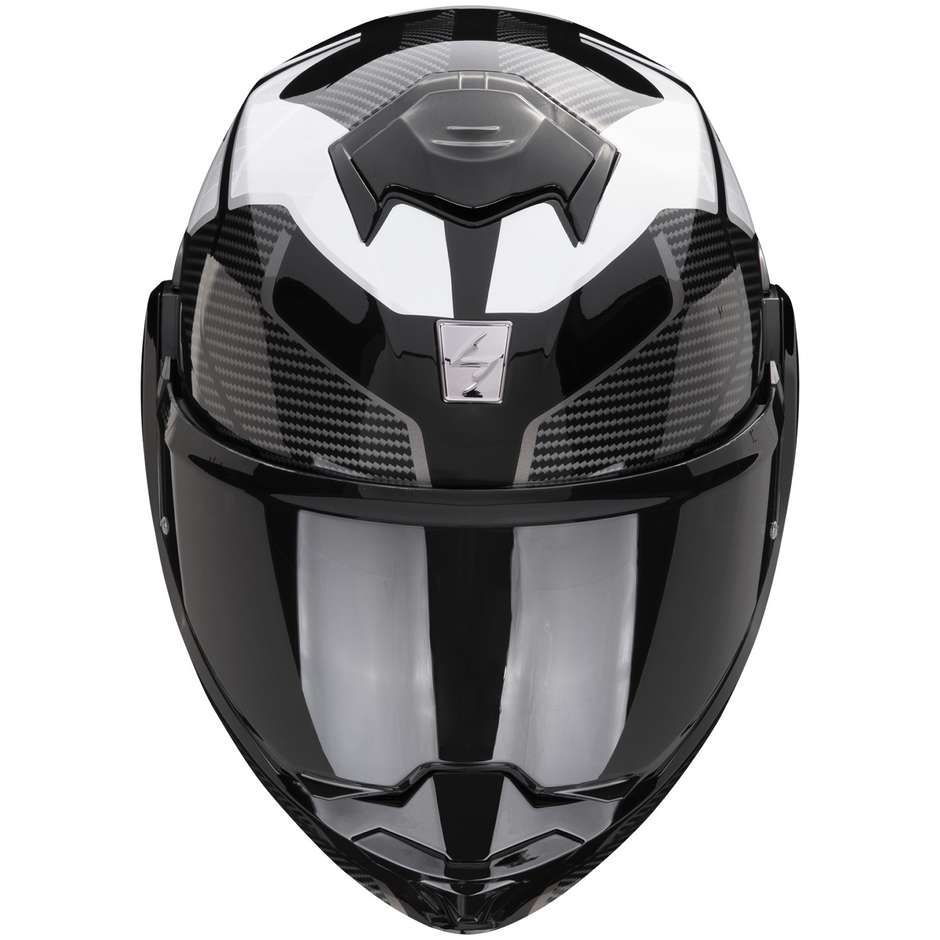 Modular Motorcycle Helmet P / J Scorpion EXO-TECH EVO ANIMO Black White