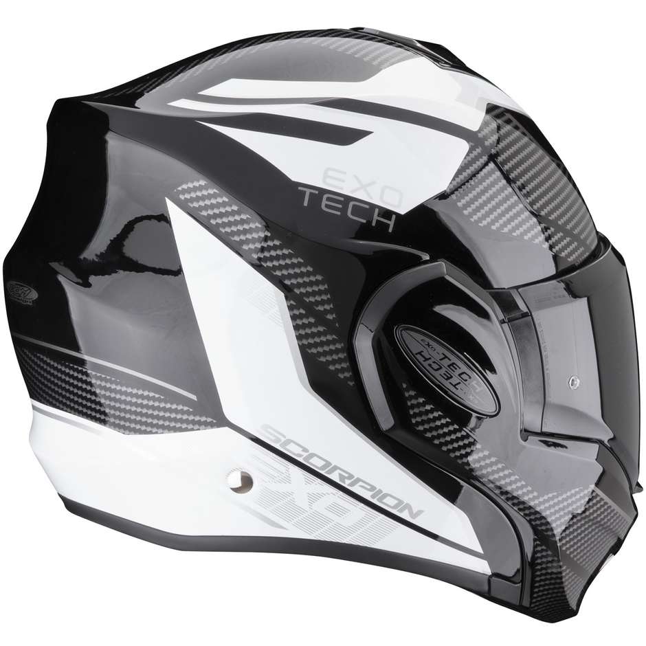Modular Motorcycle Helmet P / J Scorpion EXO-TECH EVO ANIMO Black White