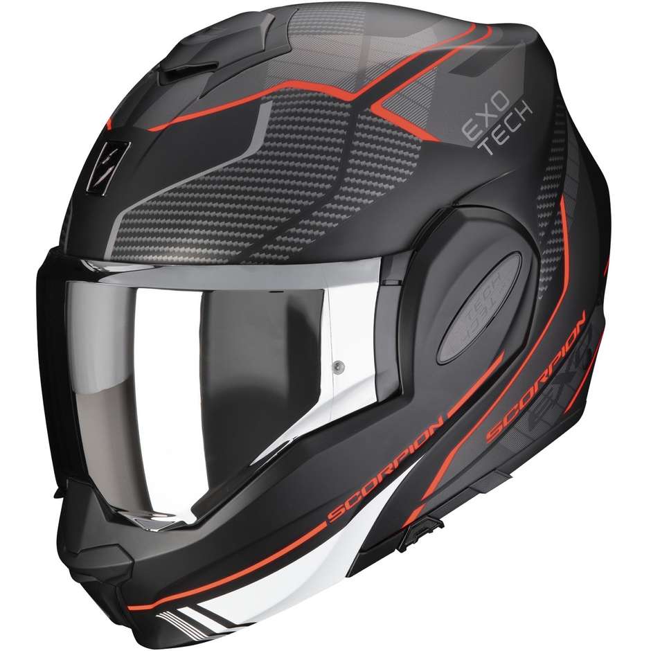 Modular Motorcycle Helmet P / J Scorpion EXO-TECH EVO ANIMO Matt Black Red