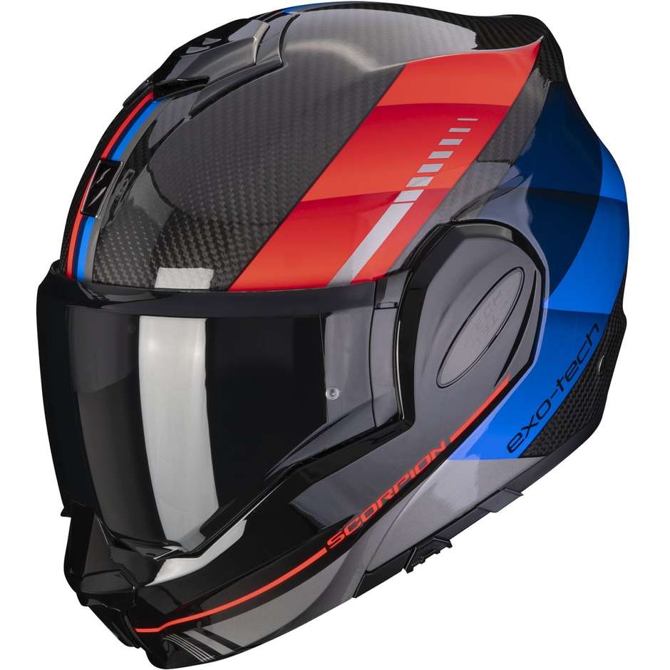 Modular Motorcycle Helmet P / J Scorpion EXO-TECH EVO CARBON GENUS Black Blue Red