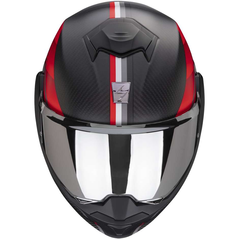 Modular Motorcycle Helmet P / J Scorpion EXO-TECH EVO CARBON GENUS Matt Black Red