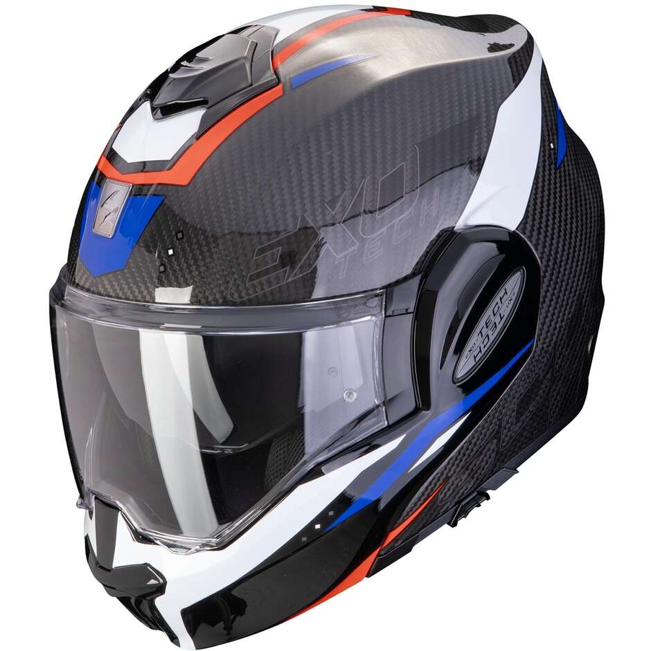 Modular Motorcycle Helmet P/J Scorpion EXO-TECH EVO CARBON ROVER Black Red Blue