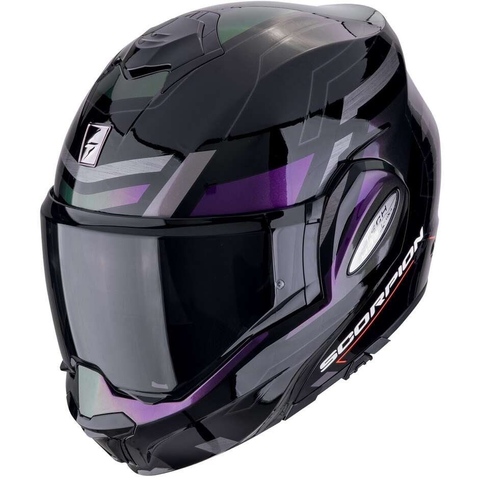 Modular Motorcycle Helmet P/J Scorpion EXO-TECH EVO CONQUER Black Camaleon