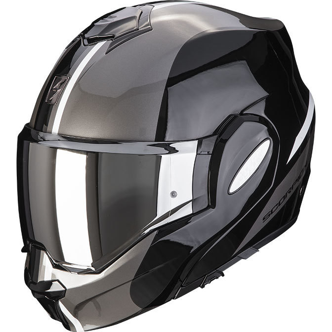 Modular Motorcycle Helmet P / J Scorpion EXO-TECH EVO FORZA Black Silver