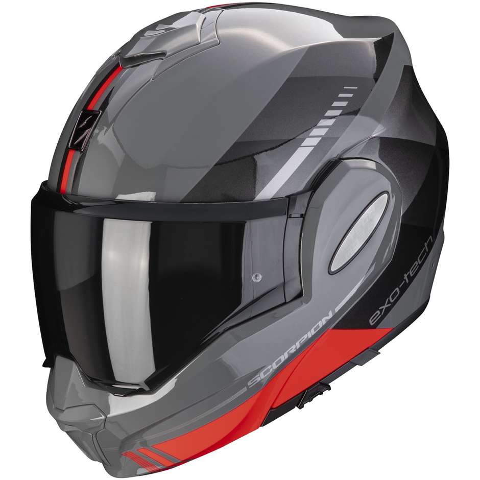 Modular Motorcycle Helmet P / J Scorpion EXO-TECH EVO GENRE Gray Black Red