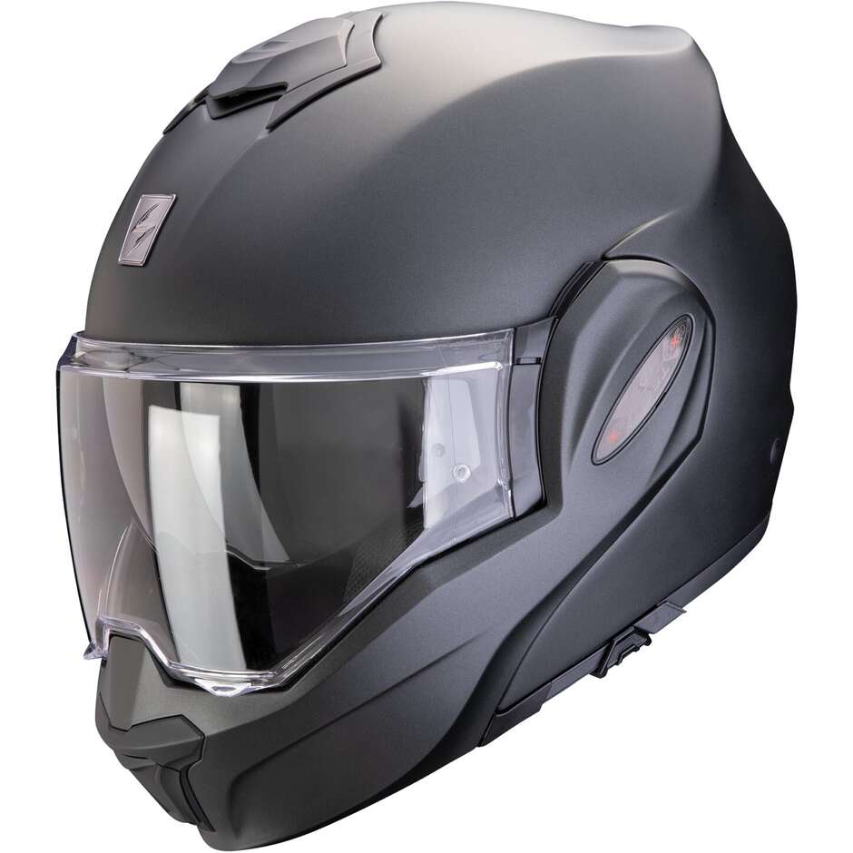 Modular Motorcycle Helmet P/J Scorpion EXO-TECH EVO PRO SOLID Matt Black Pearl