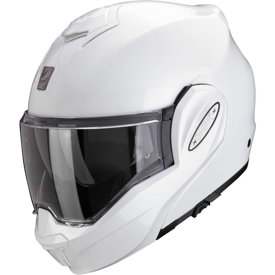 Modular Motorcycle Helmet P/J Scorpion EXO-TECH EVO PRO SOLID Pearl White