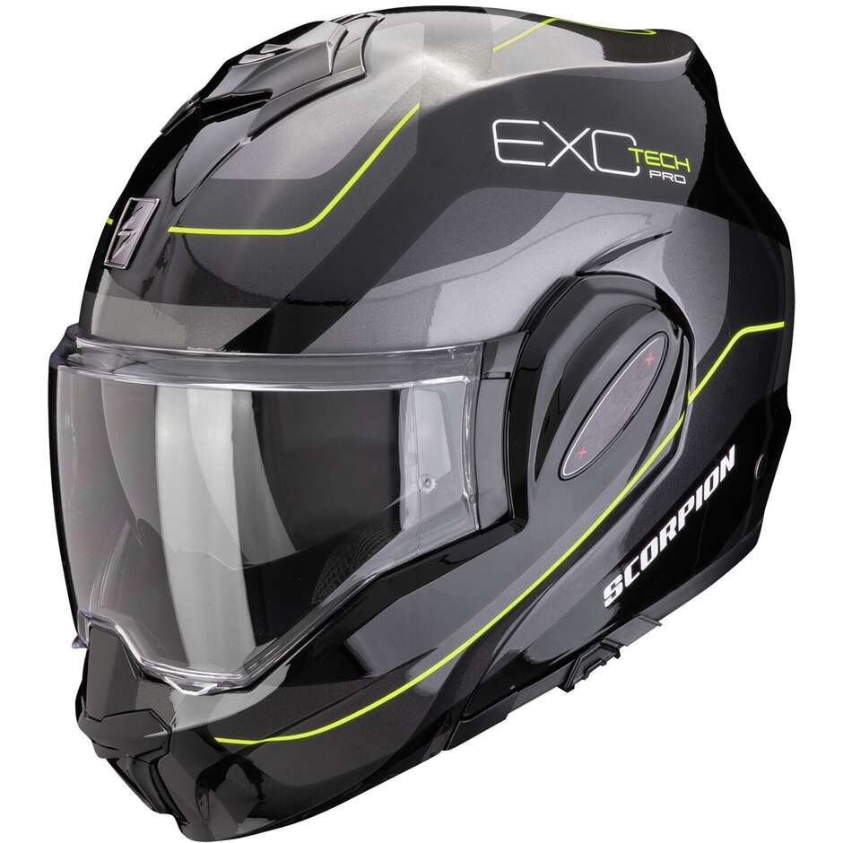 Modular Motorcycle Helmet P/J Scorpion EXO-TECH EVO PRO SWITCH Black Silver Red
