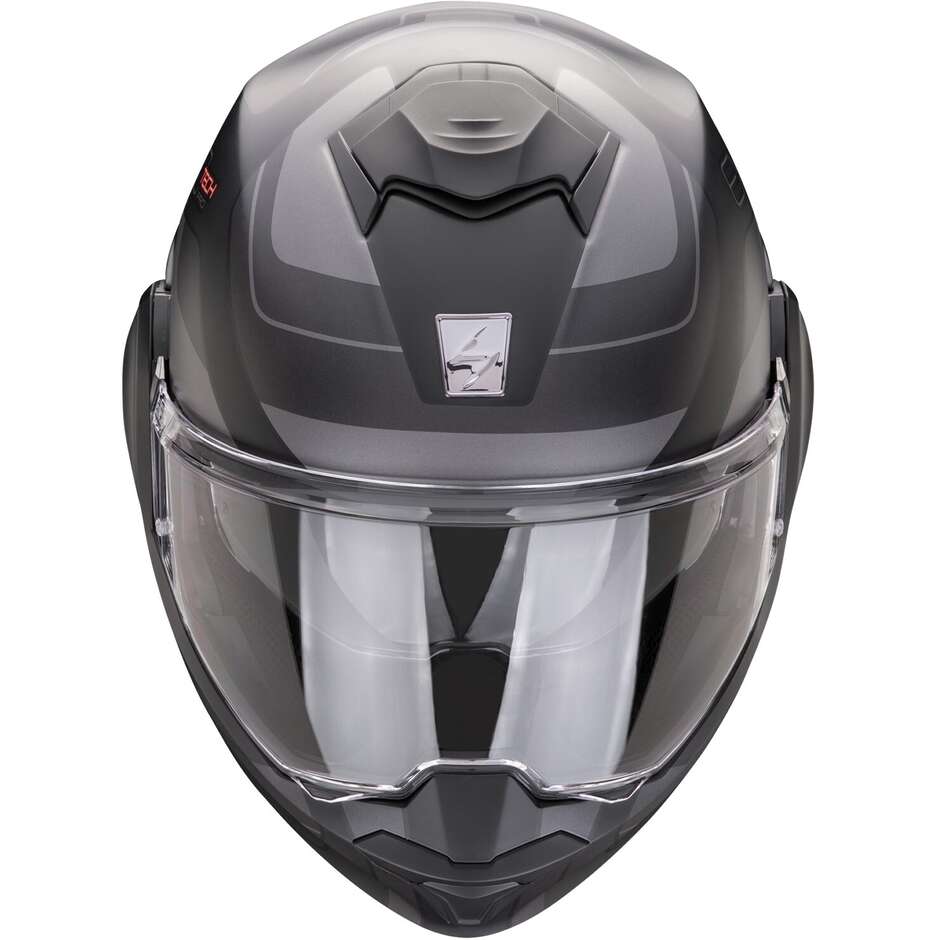 Modular Motorcycle Helmet P/J Scorpion EXO-TECH EVO PRO SWITCH Black Silver