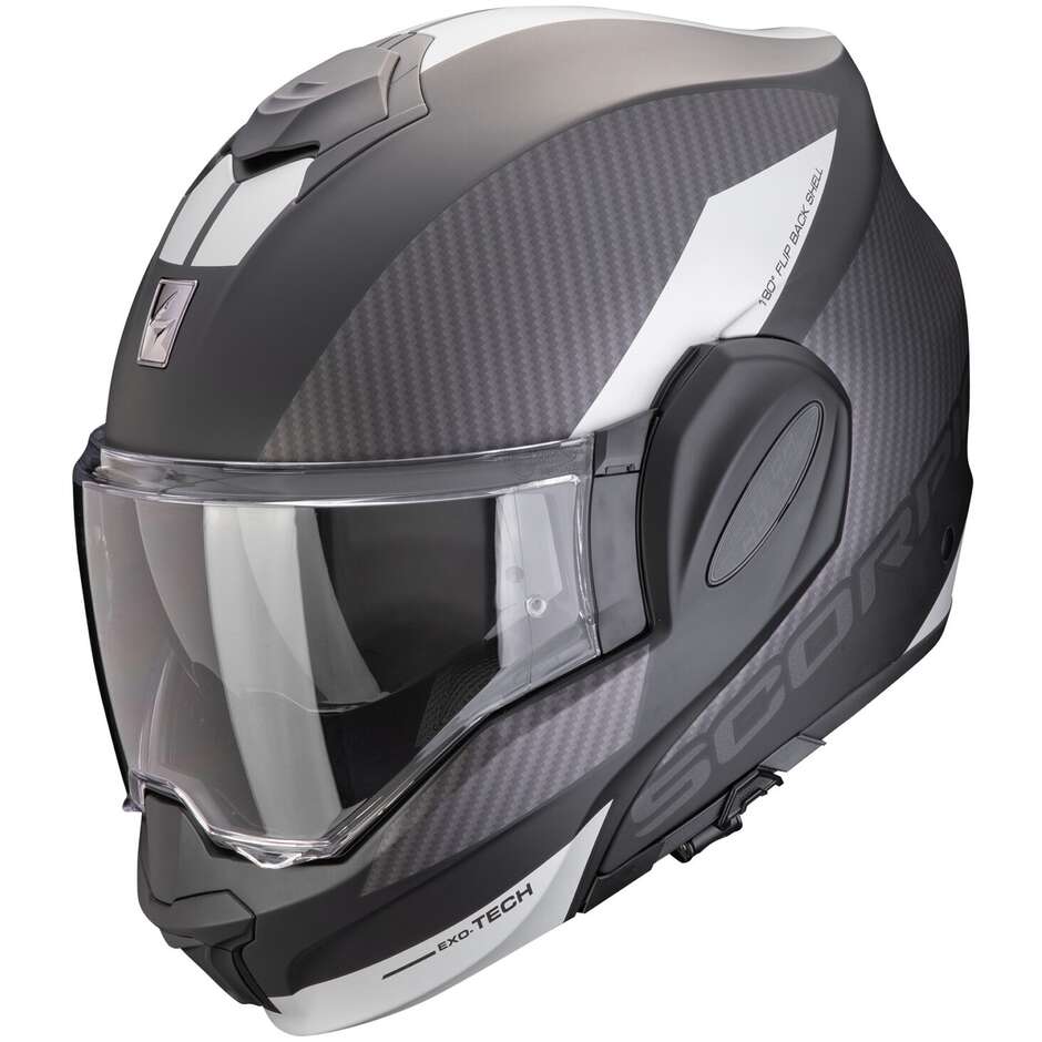 Modular Motorcycle Helmet P/J Scorpion EXO-TECH EVO TEAM Black Silver